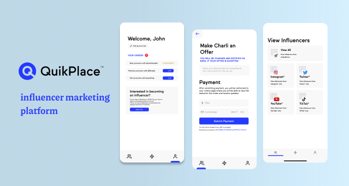 quikplace influencer social marketplace app