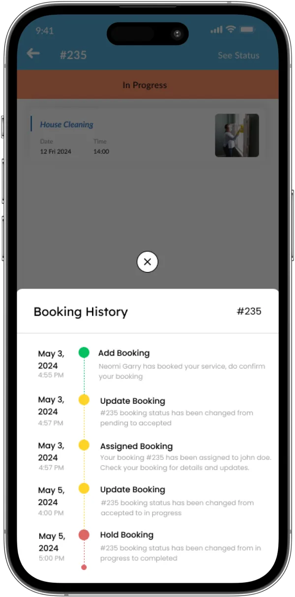 Booking show status wise