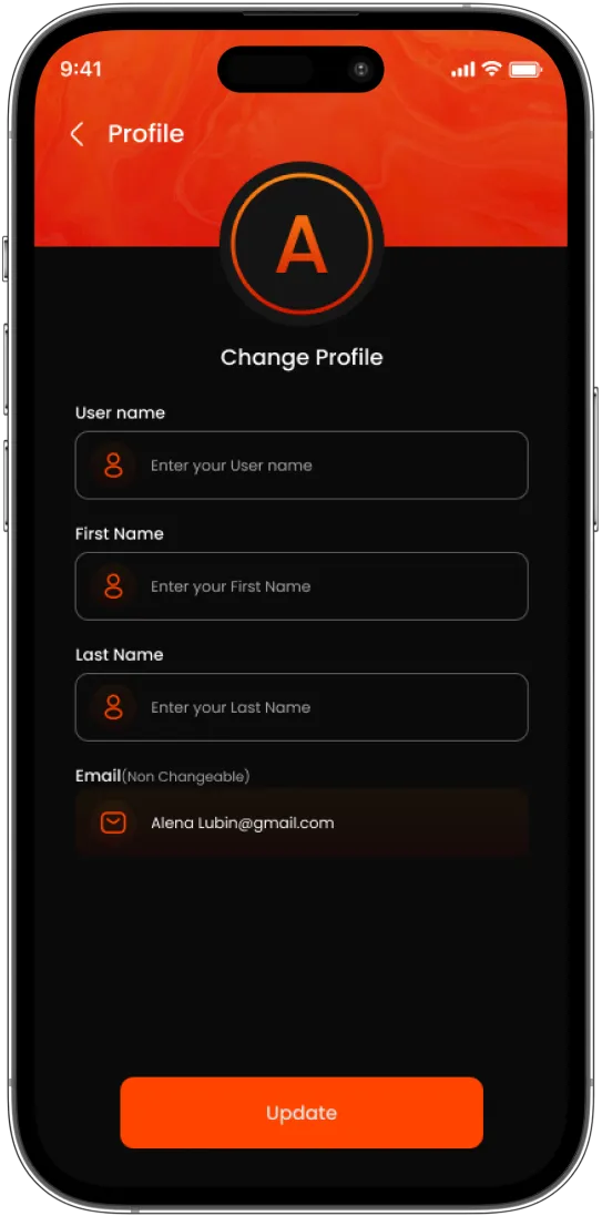 Burpout fitness app profile and settings screen