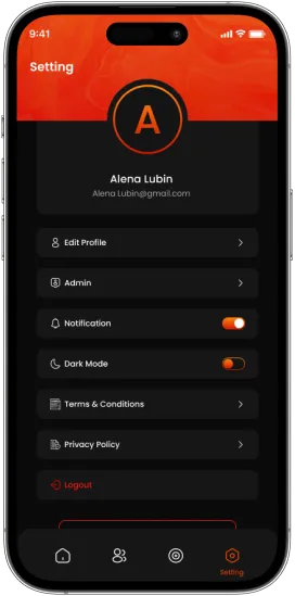 Burpout fitness app user profile screen