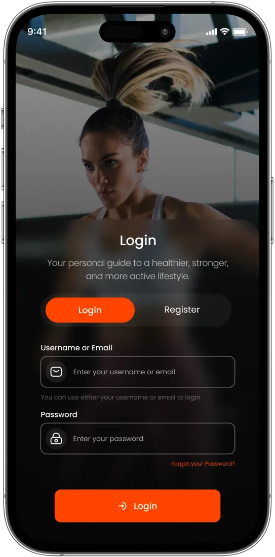 Burpout fitness app sign-up and onboarding screen