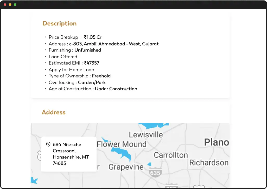 Property Detail & Location View