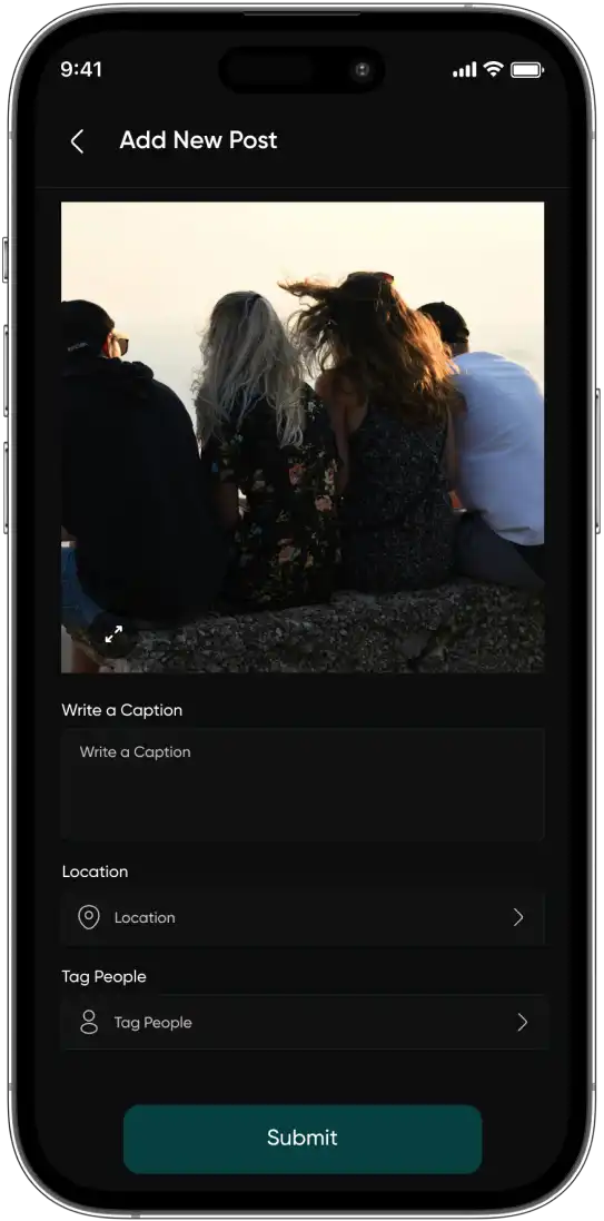 Add new post screen in Dapke app