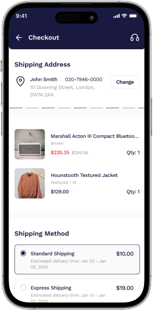 Checkout Flow section